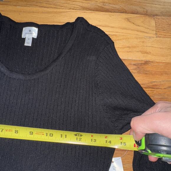 Dressbarn Women's Striped Ribbed Sweater Dress Fit and Flare Sz M Classic Preppy - Picture 7 of 9